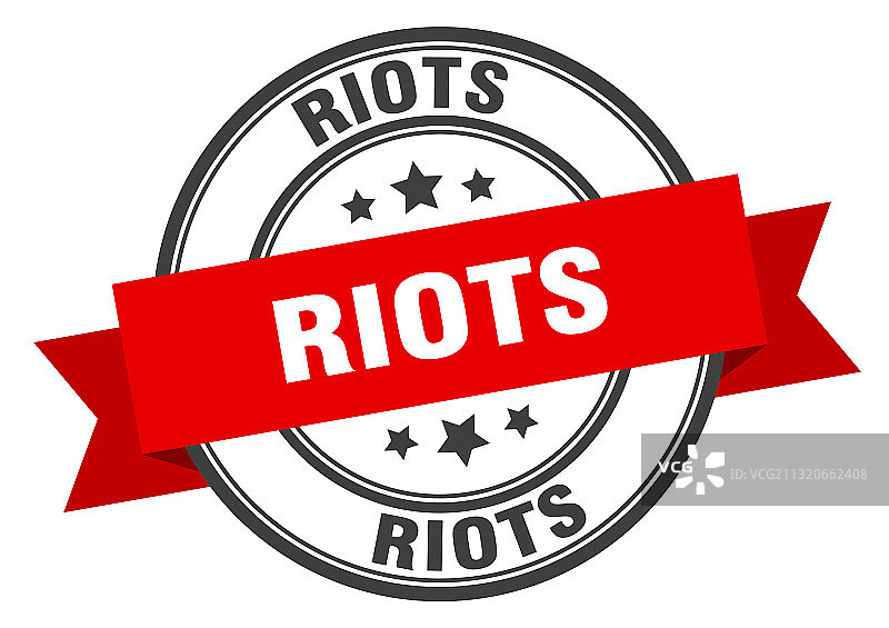 骚乱主题标签印章丝带图片素材