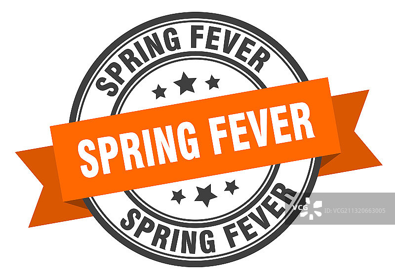 春季狂热标签圆形邮票丝带图片素材