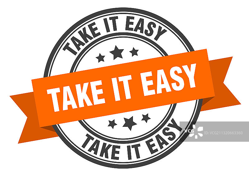 放松标签圆形邮票带状丝带图片素材