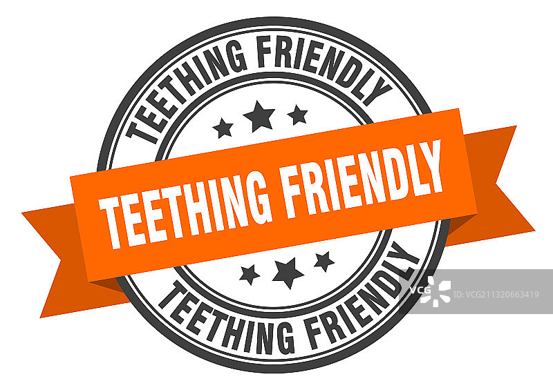 出牙友好标签圆形印章图片素材