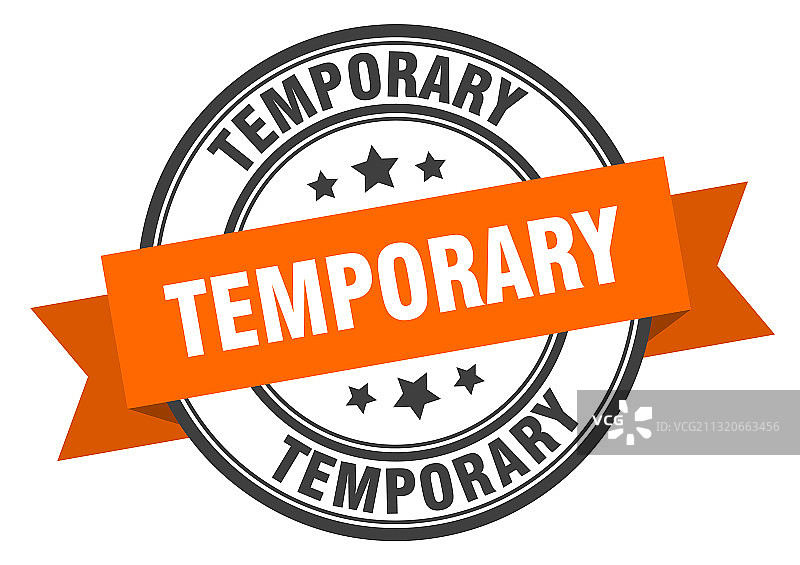 临时标签圆形印章带状缎带图片素材