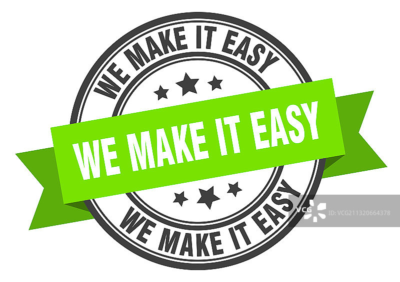 我们让它变得简单标签圆形印章缎带图片素材