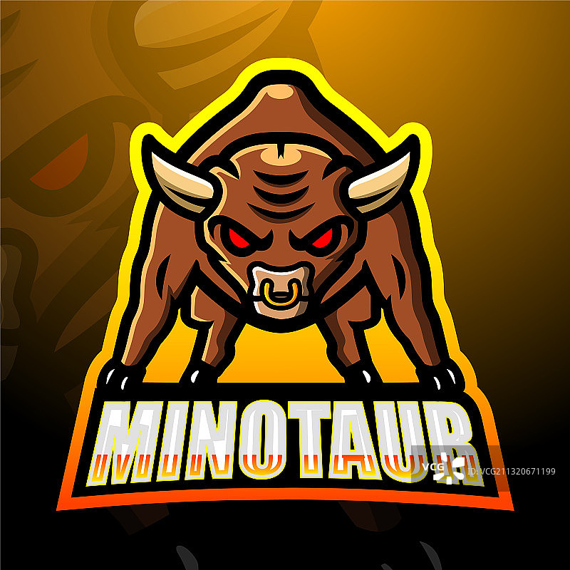 牛头怪吉祥物电竞logo设计图片素材