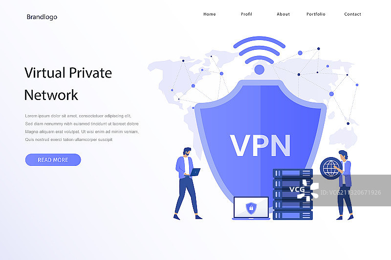 VPN服务着陆页图片素材