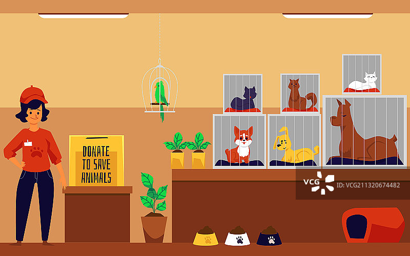 志愿者为动物收容所募集捐款图片素材