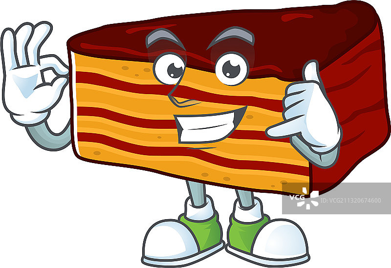 做打电话手势的多博斯蛋糕吉祥物卡通图片素材