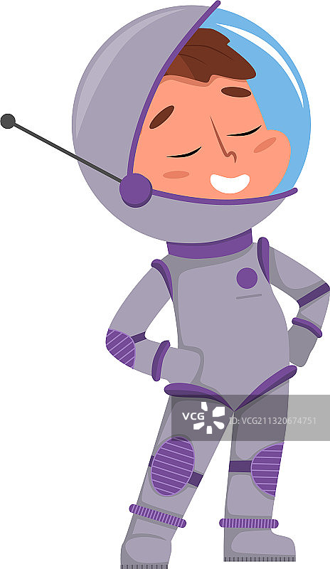 穿宇航服的可爱微笑儿童图片素材