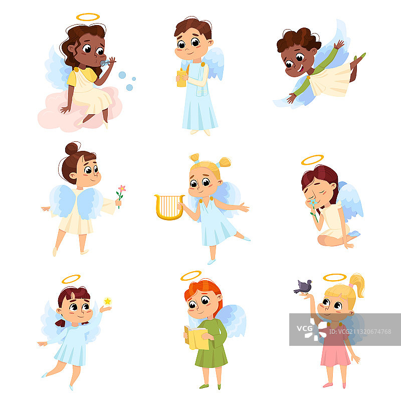 可爱的小天使套装图片素材