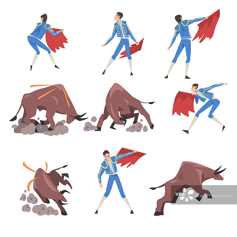 斗牛表演：斗牛士与公牛的搏斗图片素材