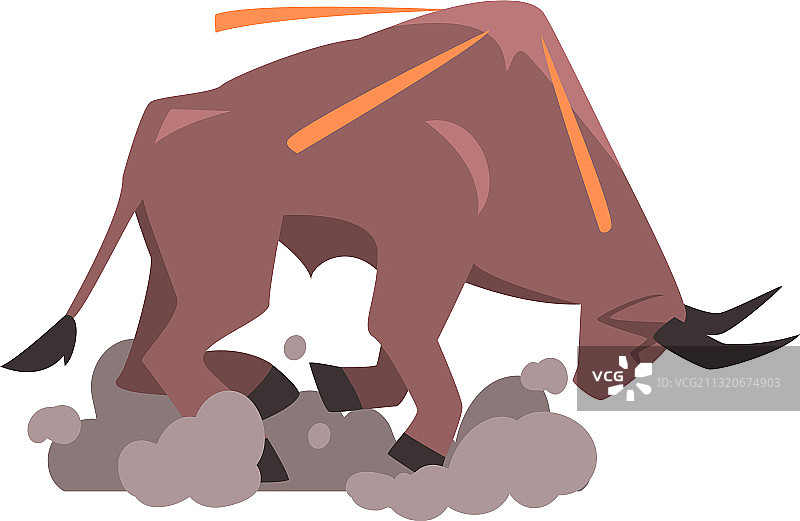 攻击姿势的愤怒的公牛图片素材