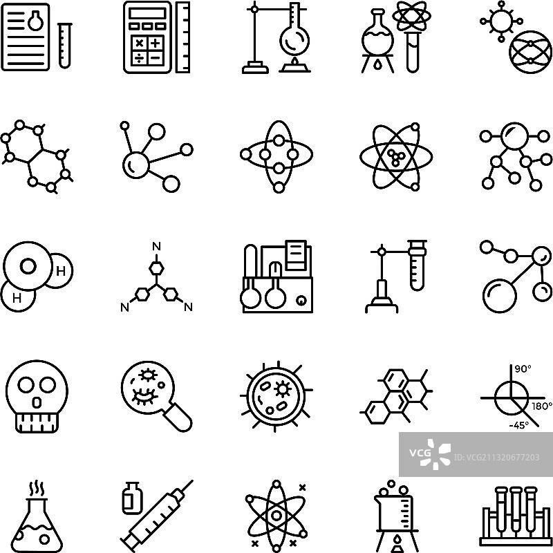 生物化学线性图标图片素材