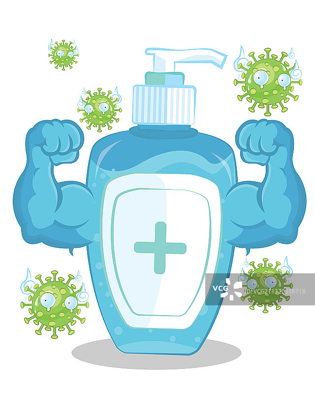 手按压免洗洗手液瓶图片素材