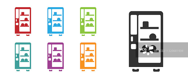 黑色自动售货机食品和饮料图片素材