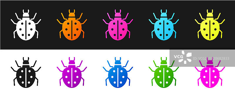 黑白背景螨虫图标合集图片素材