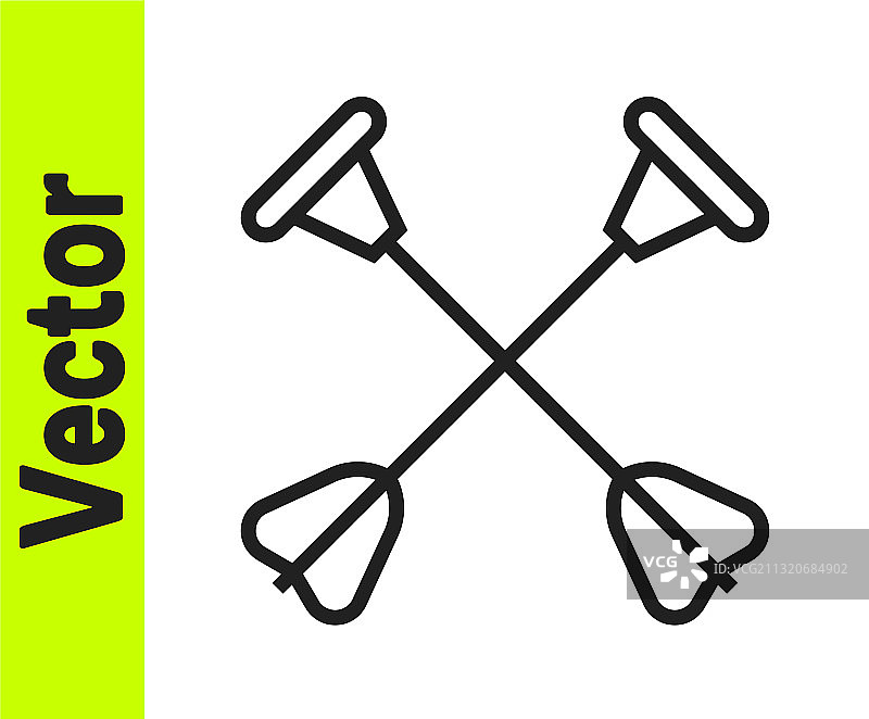 黑色线条带吸盘头的箭头图标图片素材