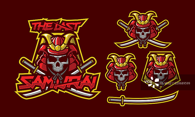 武士吉祥物Logo设计图片素材