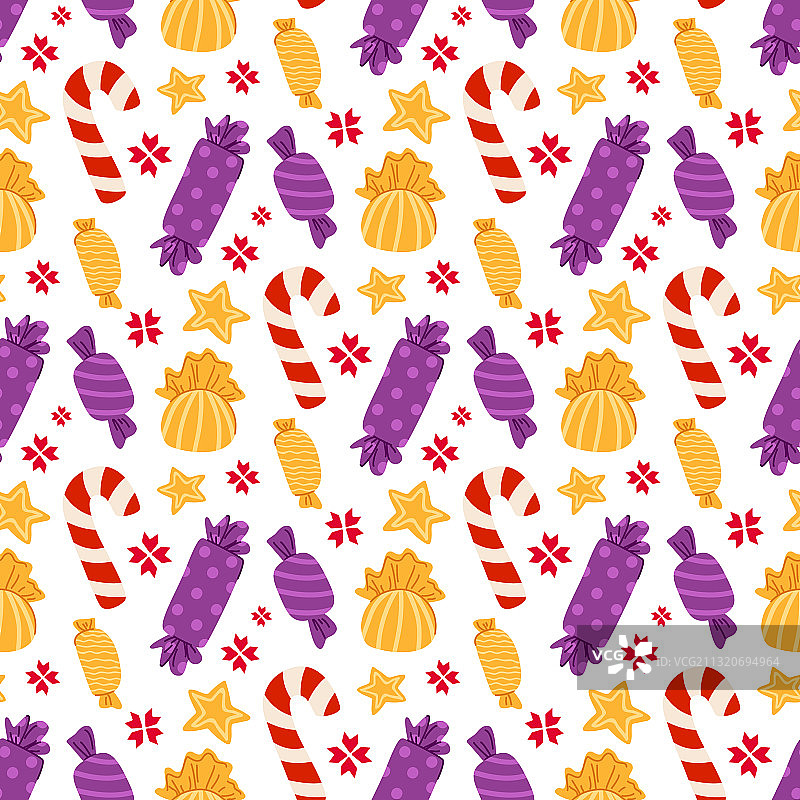 圣诞卡通可爱无缝图案图片素材