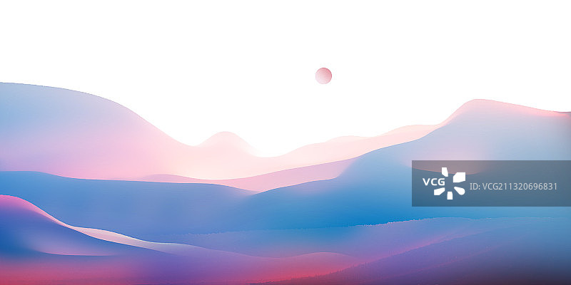 早晨森林里太阳从天边升起插画背景图片素材