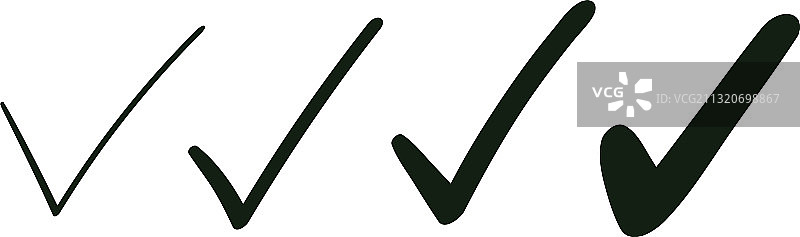 手绘涂鸦复选标记图片素材