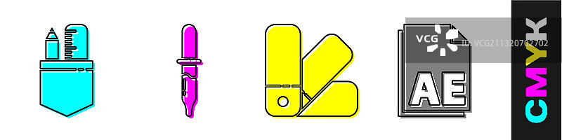 移液器颜色交叉组合图片素材