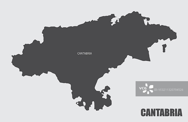 坎塔布里亚地区地图图片素材