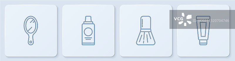 化妆镜和化妆刷套图图片素材