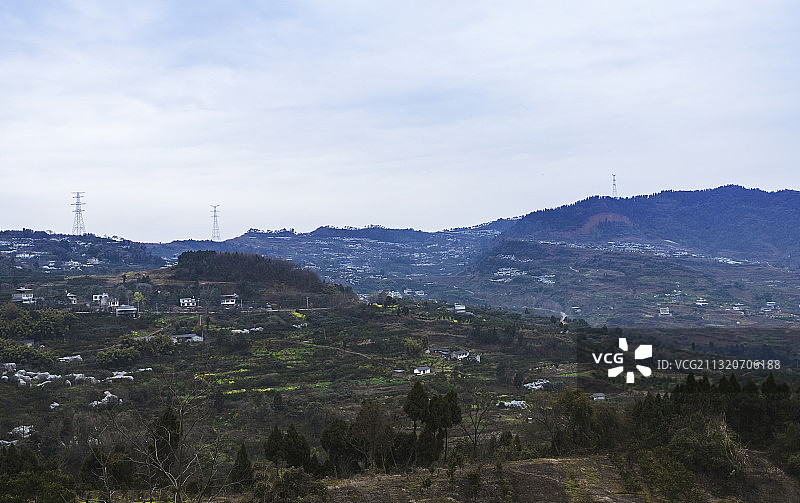 眉山仁寿二峨山果农果园风景图片素材