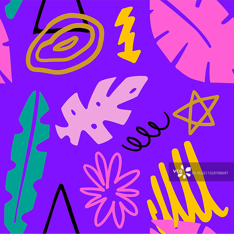 创意涂鸦艺术标题与不同形状图片素材