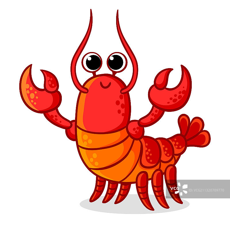 可爱的红色龙虾图片素材