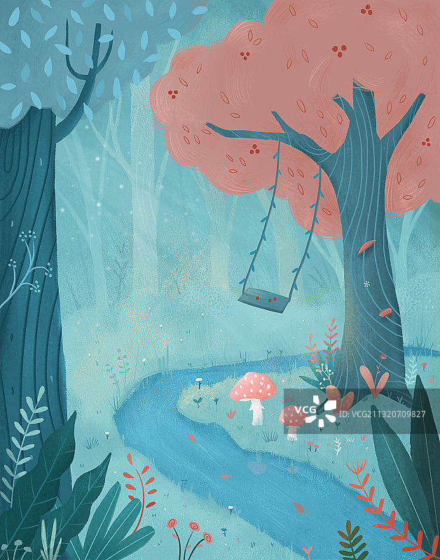 场景插画小森林图片素材