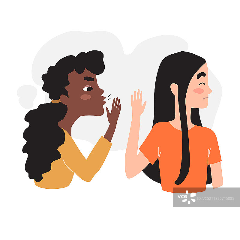 女孩拒绝听信流言蜚语，停止传播图片素材