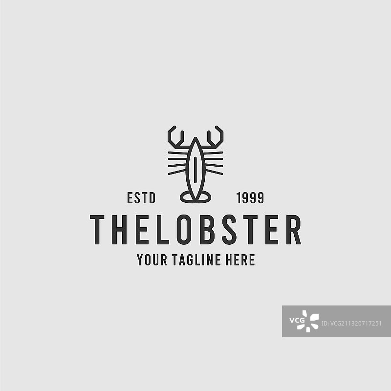 龙虾简约标志设计灵感图片素材