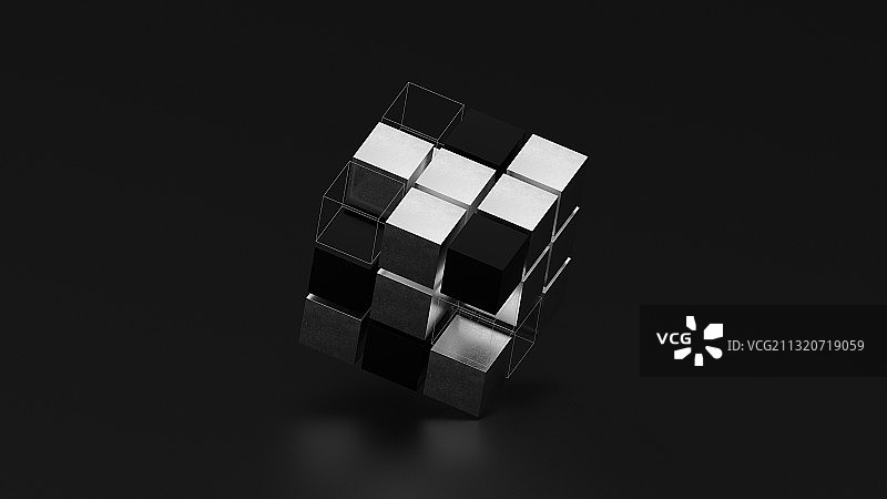 3D渲染抽象立方体概念插图图片素材
