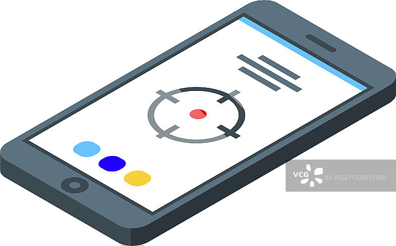 等距风格陀螺仪智能手机图标图片素材
