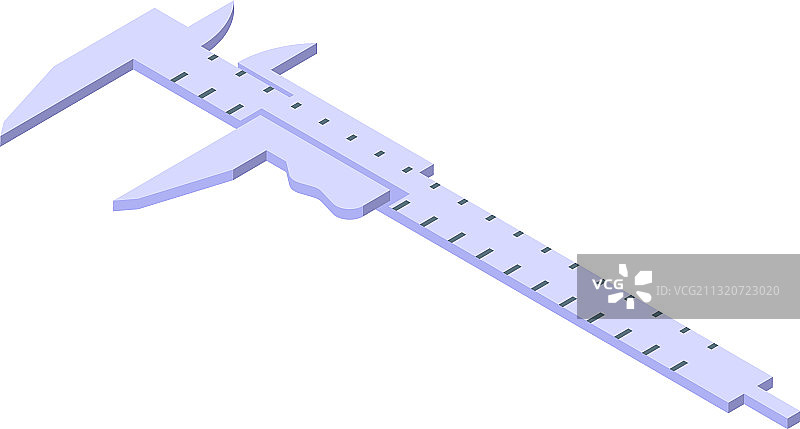 2.5D风格打开的游标卡尺图标图片素材