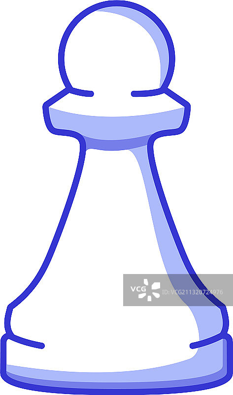 国际象棋棋子兵扁平线条艺术图片素材