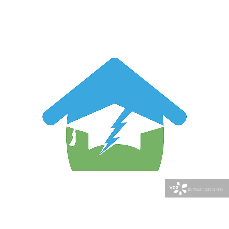 毕业帽、闪电和房屋图标图片素材