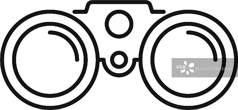 探索双筒望远镜轮廓图标图片素材