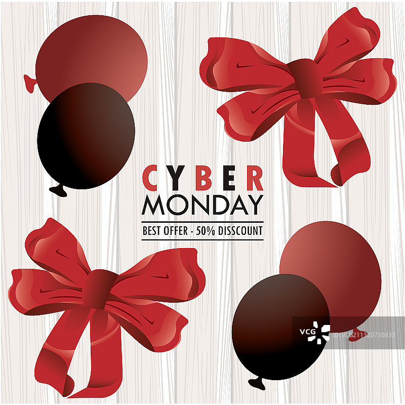 网络星期一红色气球节日海报图片素材