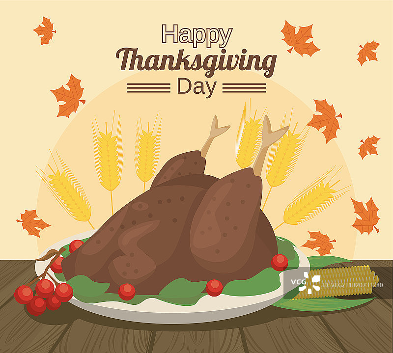 火鸡美食感恩节海报图片素材
