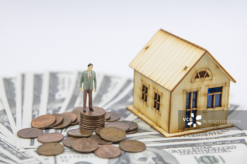 美元和货币及房子图片素材