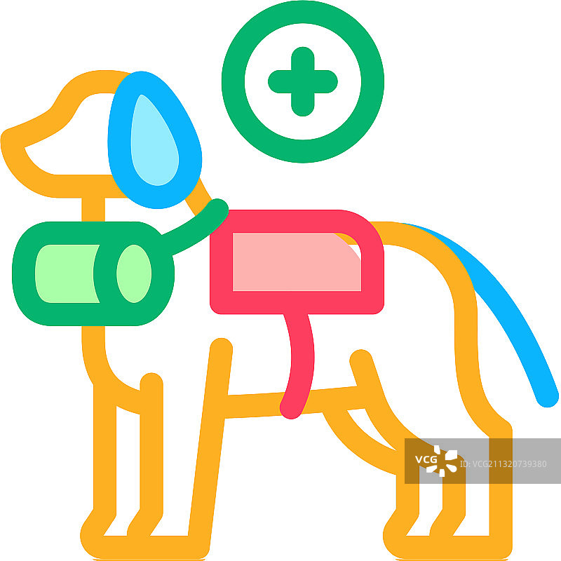 救援犬轮廓图标符号图片素材