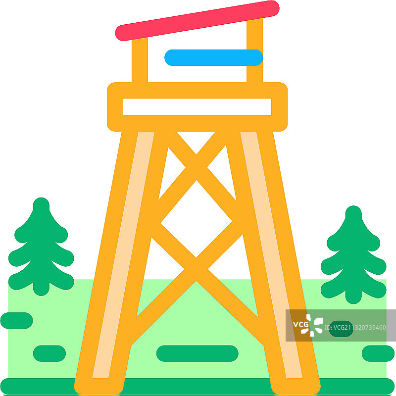 森林救援塔图标轮廓图片素材