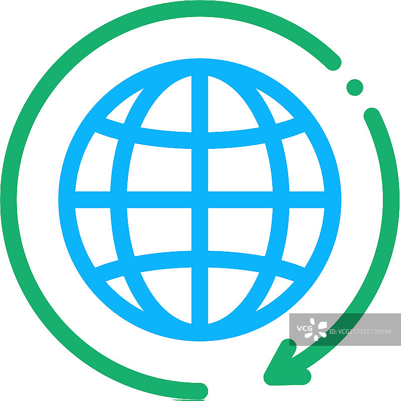 地球旋转图标轮廓符号图片素材