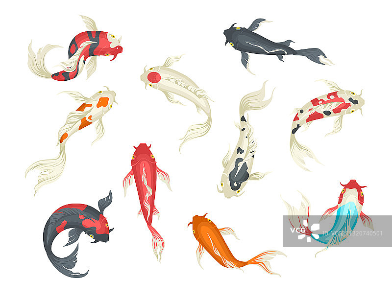 日式锦鲤装饰图案图片素材