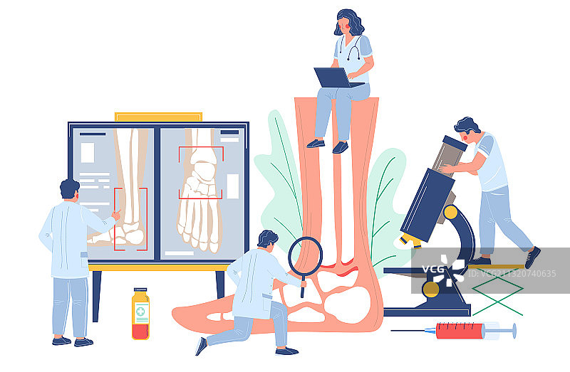 脚踝关节炎医生卡通形象图片素材