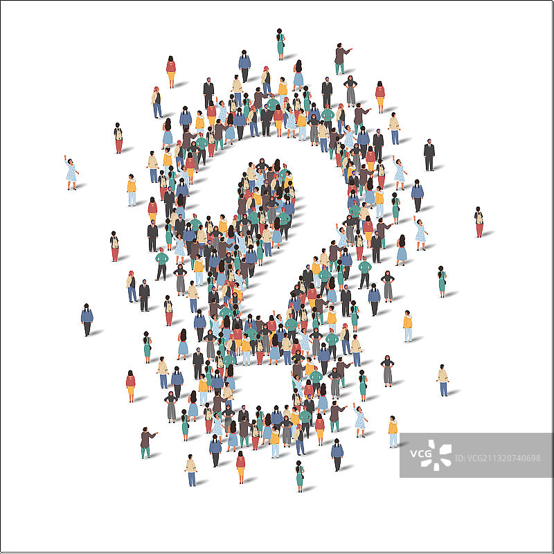 聚集在一起形成问题的人群图片素材