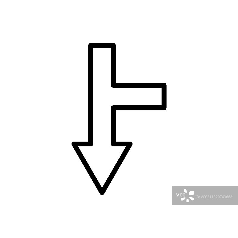 丁字路口箭头线条图标设计模板图片素材
