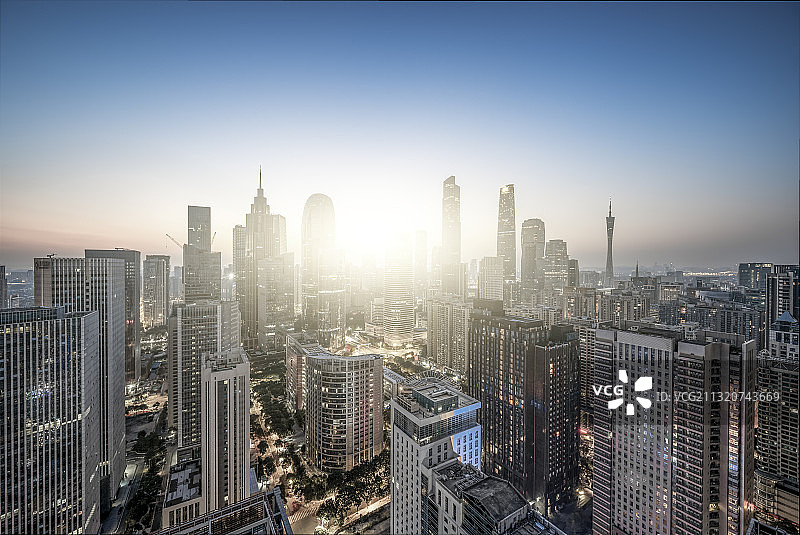 广东省广州市城市建筑风光面貌图片素材
