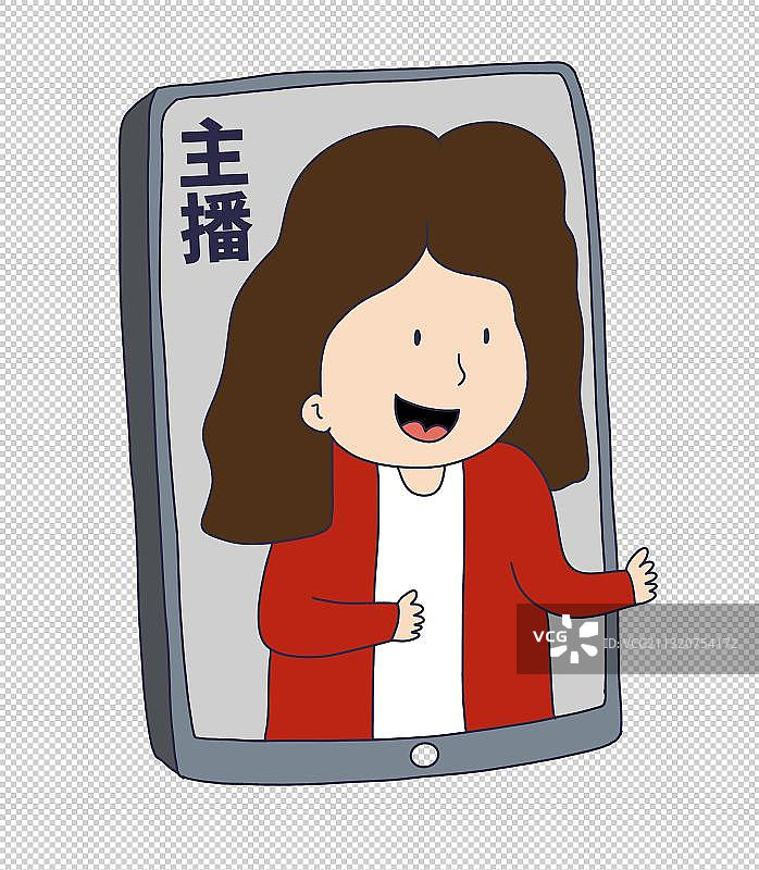 元素：女主播图片素材